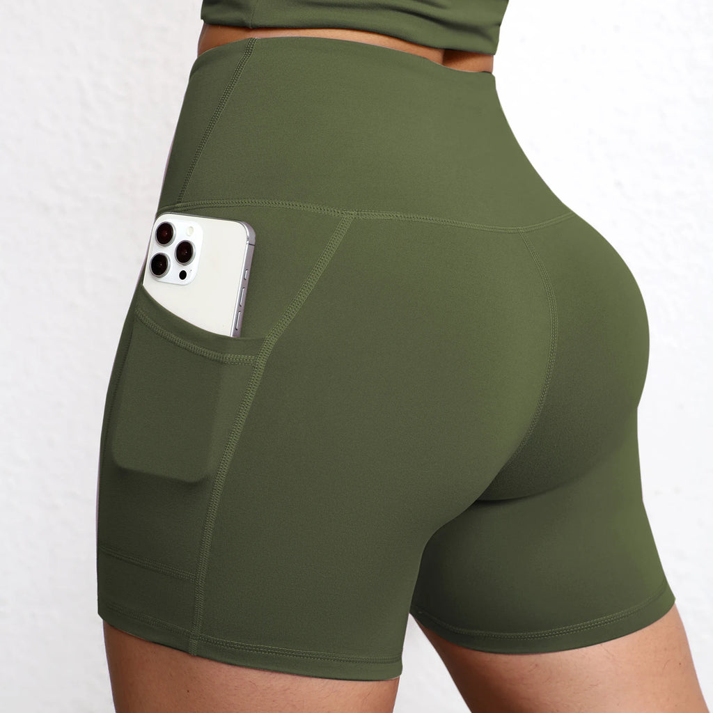 High-Waisted Pocket Biker Shorts