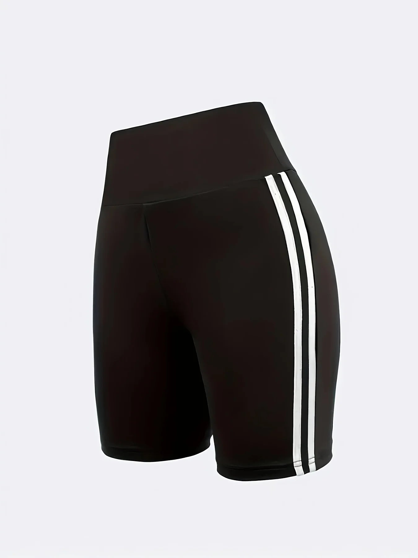 High Waist Butt Lifting Side Stripes Women's Sports Shorts
