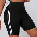 High Waist Butt Lifting Side Stripes Women's Sports Shorts