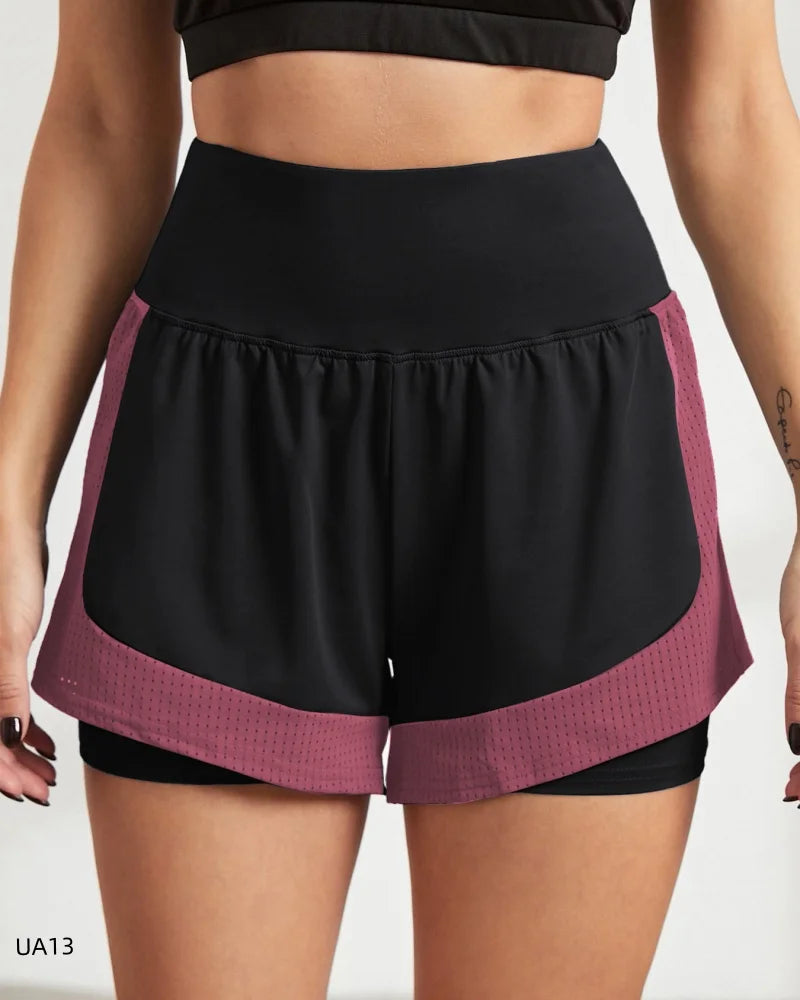 Women's 2-in-1 High-Waist Quick-Dry Sports Shorts