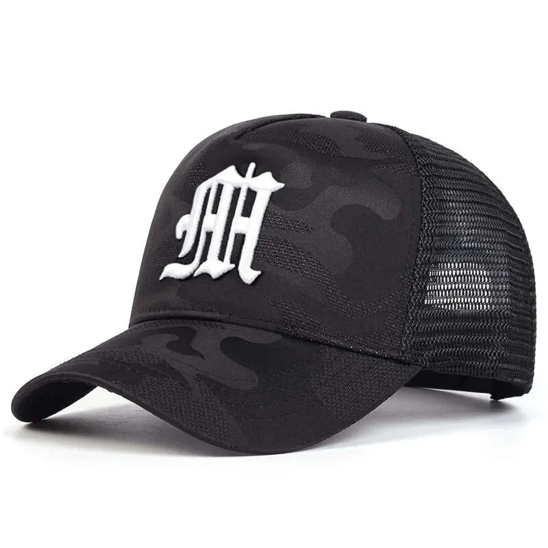 Fashion M Letter Camouflage Embroidery Baseball Net Caps