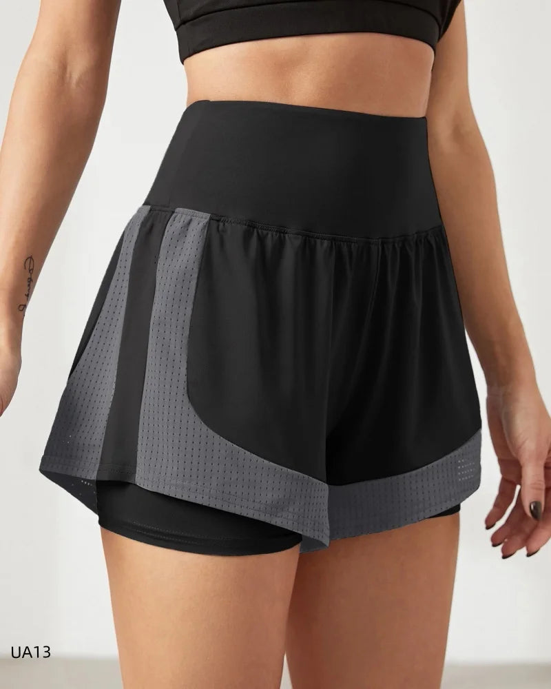 Women's 2-in-1 High-Waist Quick-Dry Sports Shorts