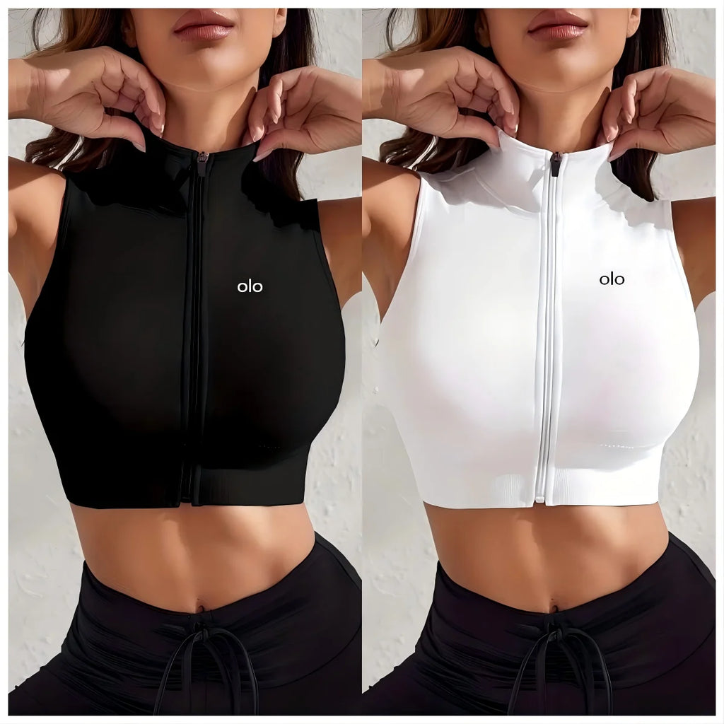 FlexZip High-Neck Yoga Tank