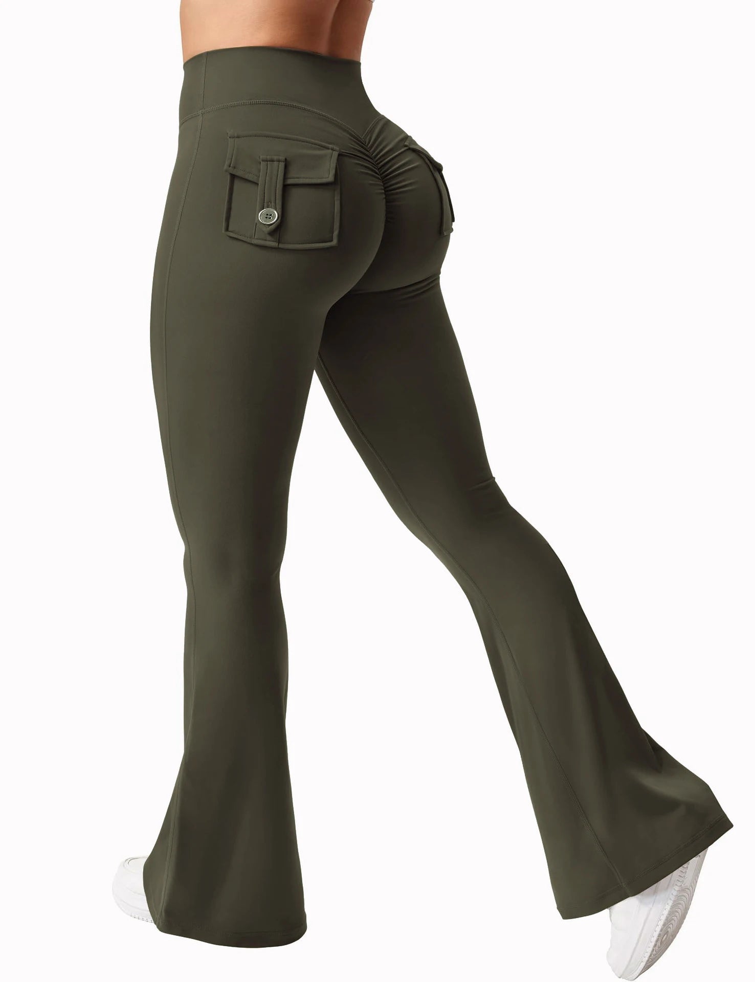 Women Wide Leg High Stretch with pockets Pant ﻿