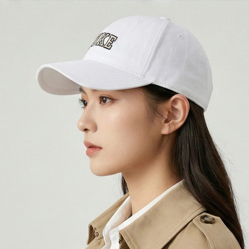 New washed cotton retro baseball cap - DUKE letter embroidered beanie