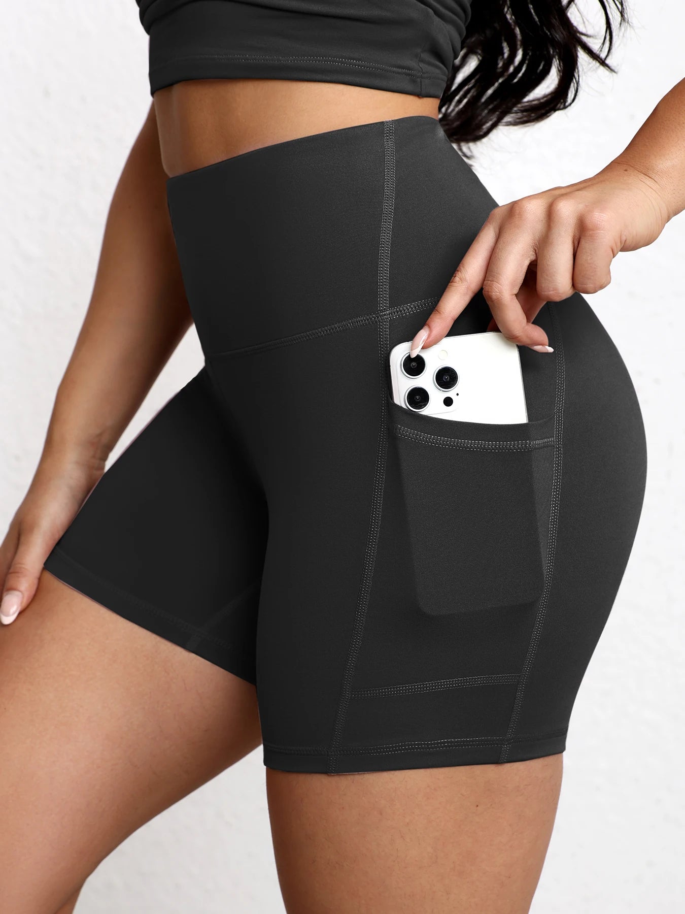 High-Waisted Pocket Biker Shorts