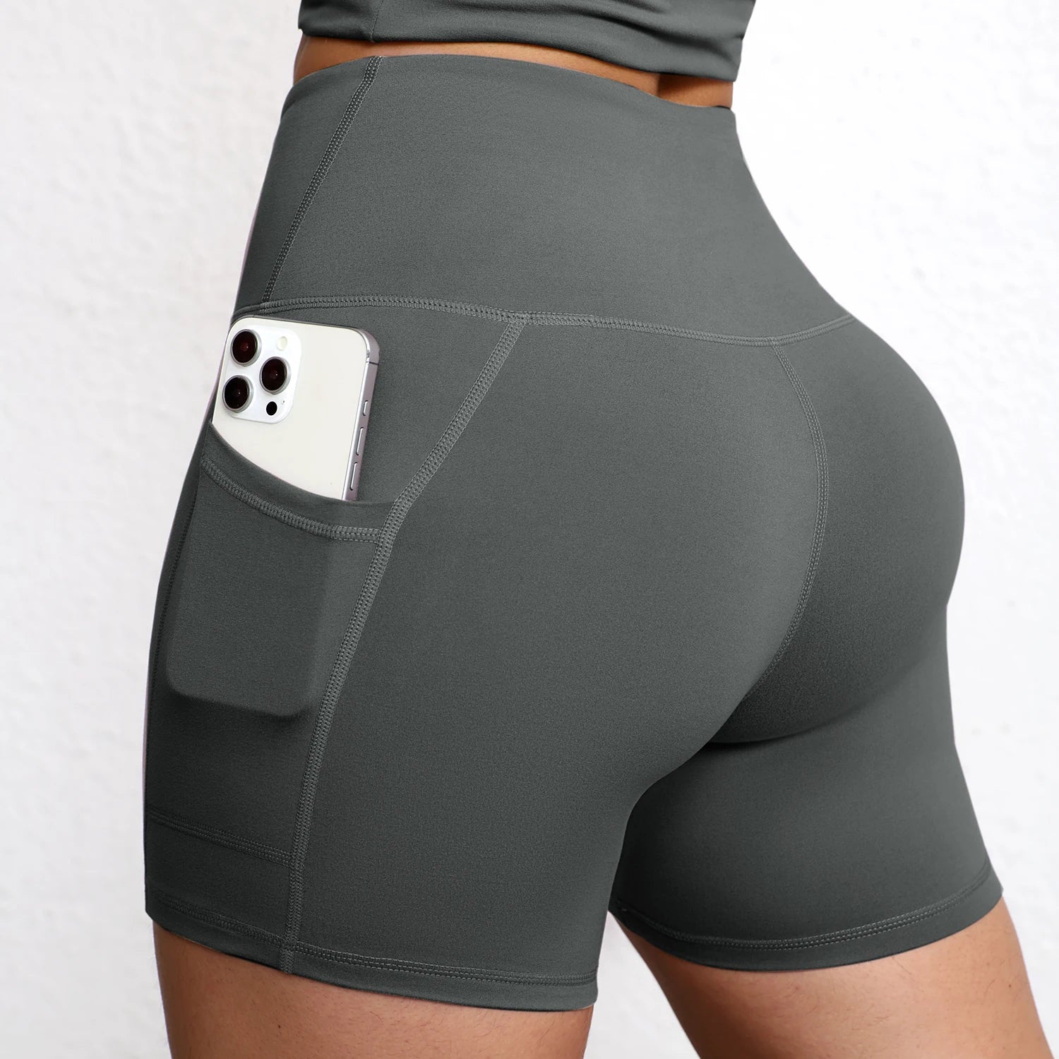High-Waisted Pocket Biker Shorts