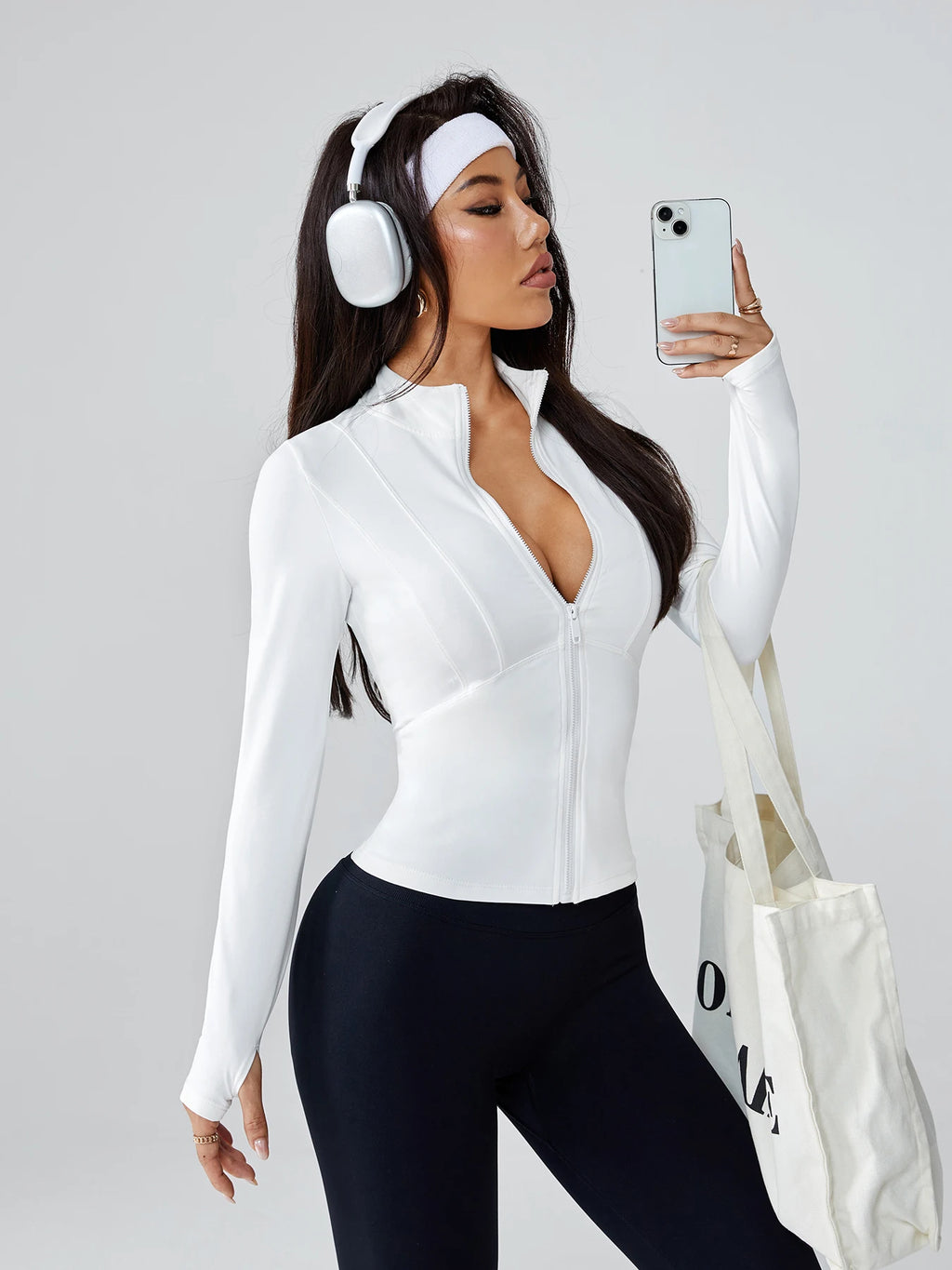 Women's Long-Sleeve Fitted Athletic Jacket