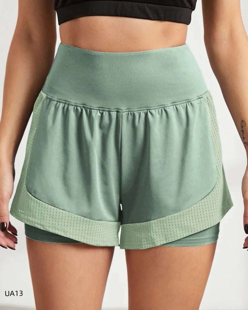 Women's 2-in-1 High-Waist Quick-Dry Sports Shorts