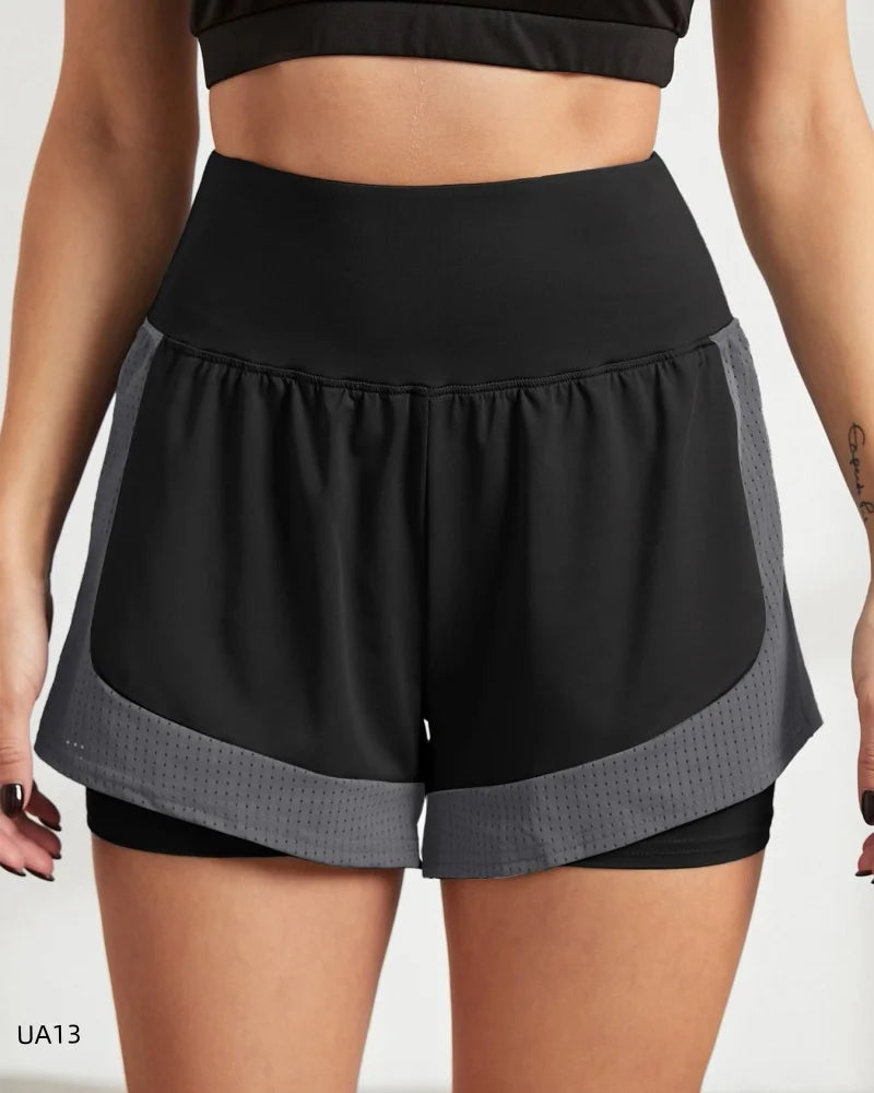 Women's 2-in-1 High-Waist Quick-Dry Sports Shorts
