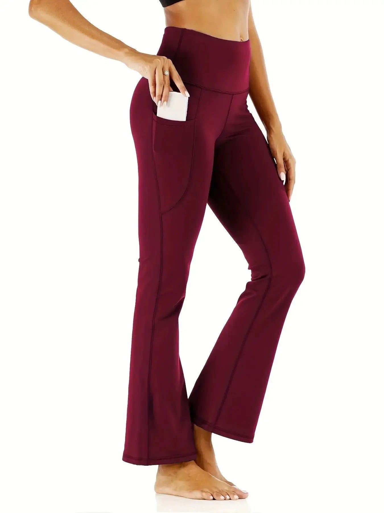 High-Waisted Flare Leggings with Pockets