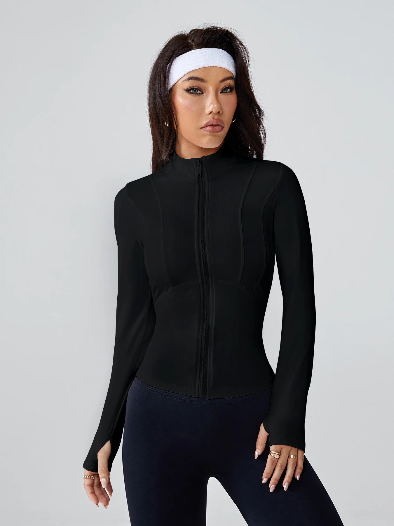 Women's Long-Sleeve Fitted Athletic Jacket