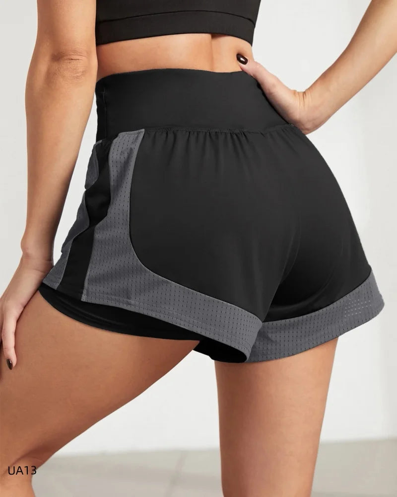 Women's 2-in-1 High-Waist Quick-Dry Sports Shorts