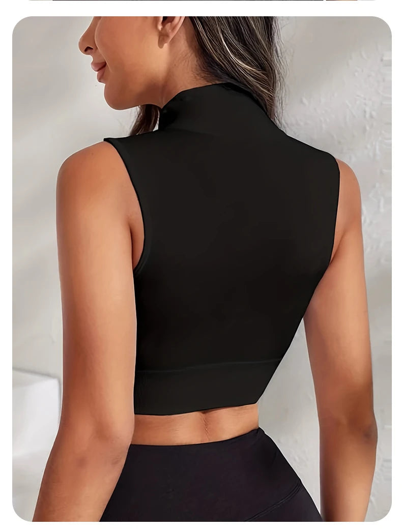 FlexZip High-Neck Yoga Tank