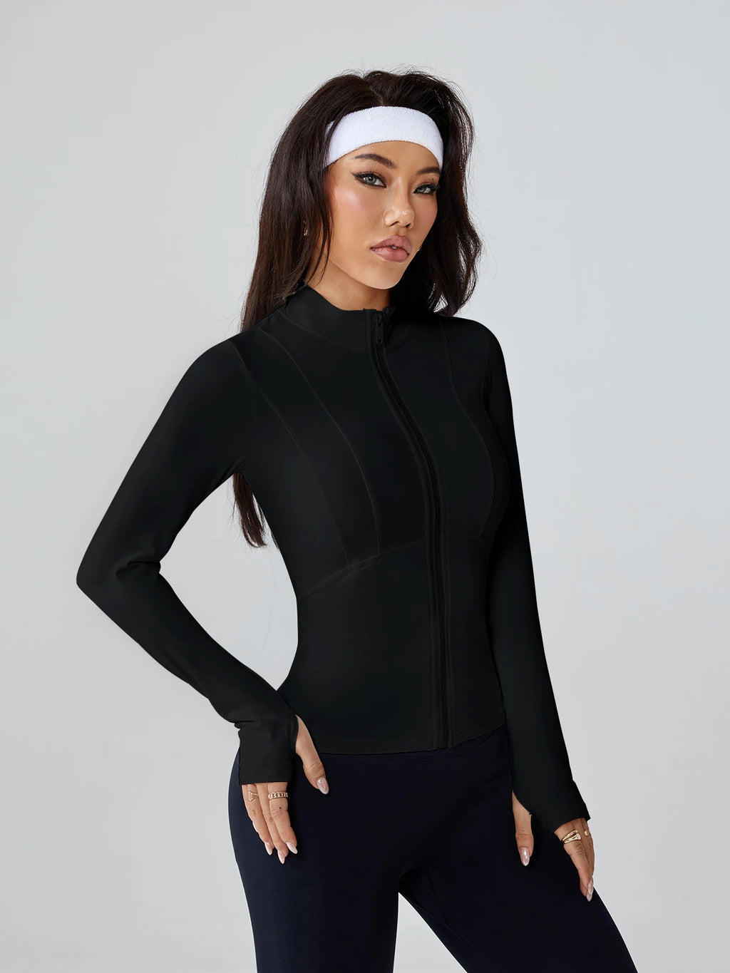 Women's Long-Sleeve Fitted Athletic Jacket
