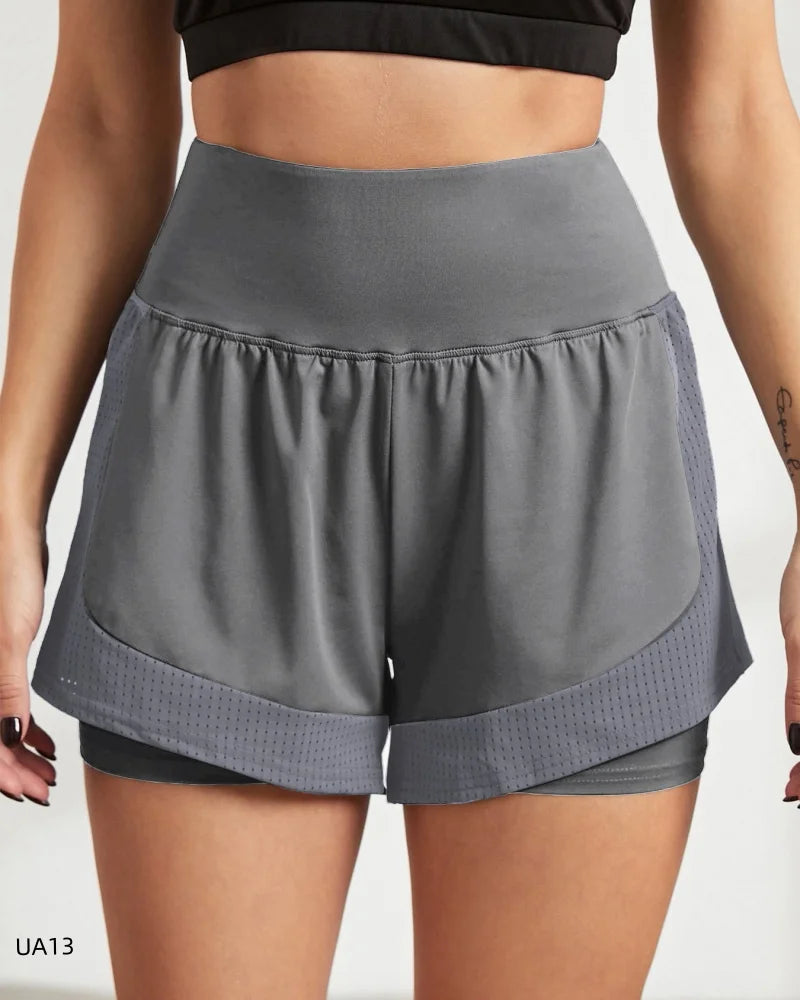 Women's 2-in-1 High-Waist Quick-Dry Sports Shorts