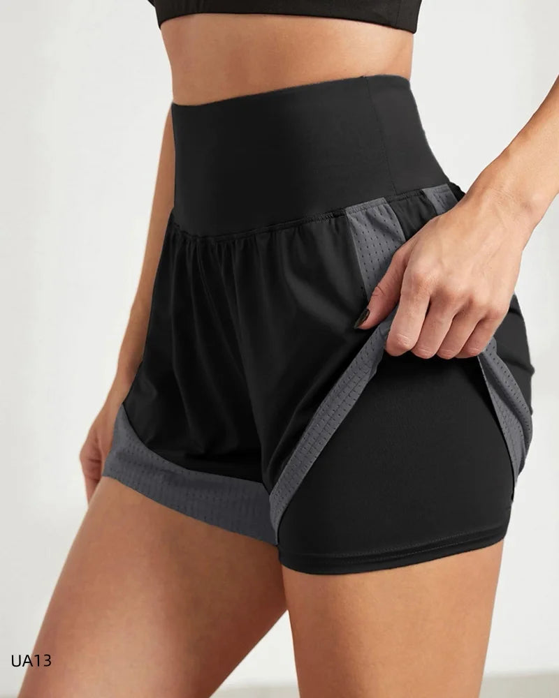 Women's 2-in-1 High-Waist Quick-Dry Sports Shorts