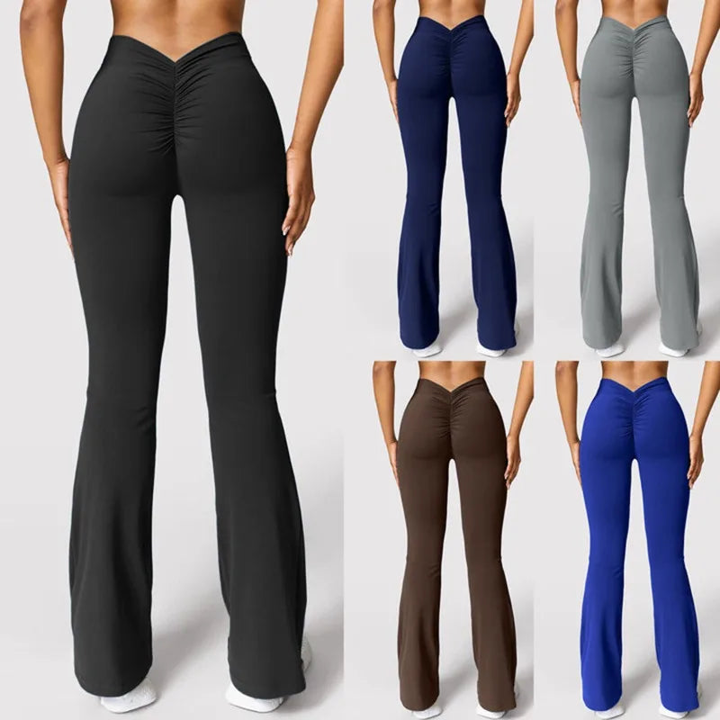 V-Waist Scrunch Booty Flare Leggings