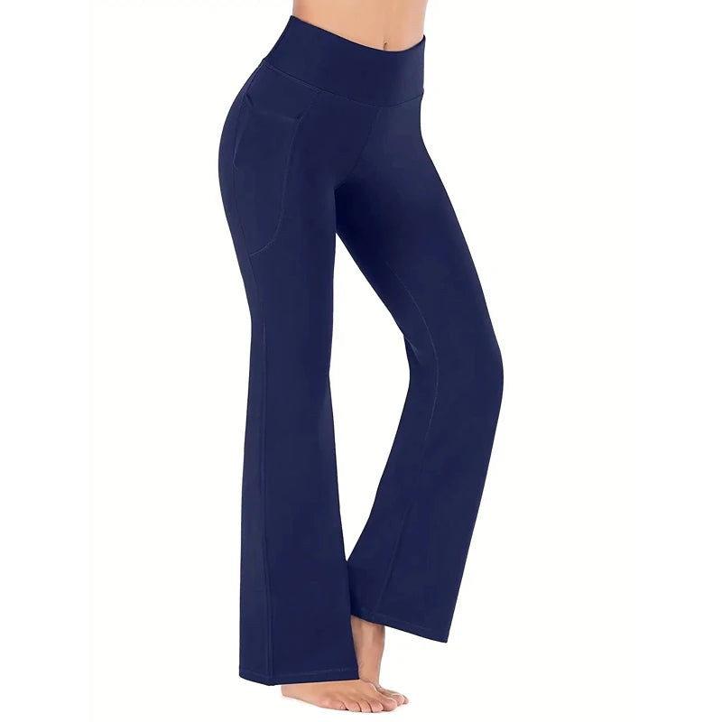 High-Waisted Flare Leggings with Pockets